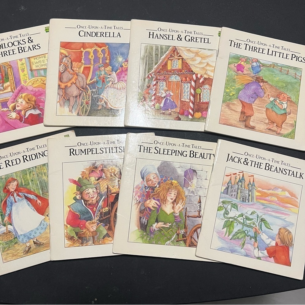 Once Upon A Time Tales 1992 Leap Frog Fairy Tales Children's Books Lot of 8 Vntg